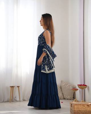  Midnight Elegance - Royal Georgette Anarkali Set 5