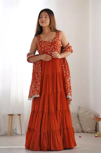 Midnight Elegance Royal Georgette Anarkali Set