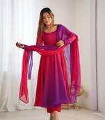 Glamorous Ombre Anarkali Set - Twirl in Style! 