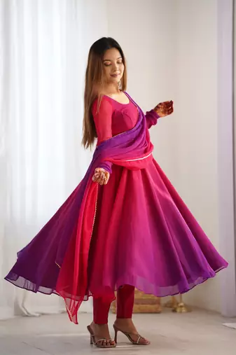 Glamorous Ombre Anarkali Set - Twirl in Style! 