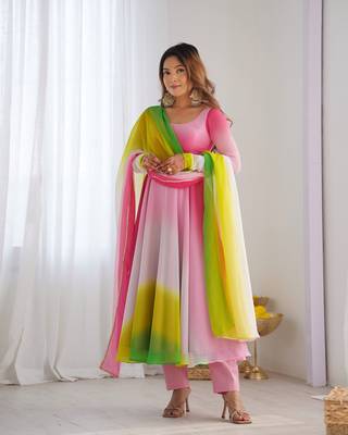 Glamorous Ombre Anarkali Set Twirl In Style! 1