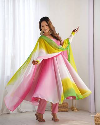 Glamorous Ombre Anarkali Set Twirl In Style! 3