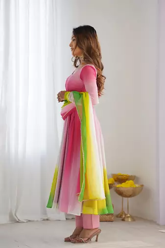 Glamorous Ombre Anarkali Set Twirl In Style!
