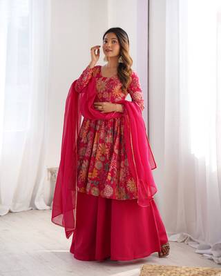  Festive Bloom Kediyakurta Palazzo Set - Effortless Elegance!  2