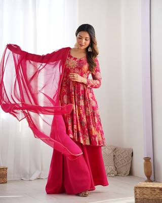  Festive Bloom Kediyakurta Palazzo Set - Effortless Elegance!  3