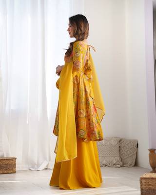 Festive Bloom Kediyakurta Palazzo Set - Effortless Elegance!  4