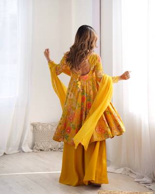 Festive Bloom Kediyakurta Palazzo Set - Effortless Elegance!  5
