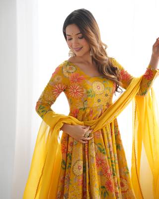 Festive Bloom Kediyakurta Palazzo Set - Effortless Elegance!  6