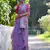 Women's purple soft muga cotton resham jamdani weaving traditional saree with blouse