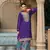 Purple premium embroidered chinon salwar suit (free size)