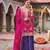Rani pink premium embroidered chinon salwar suit (free size)