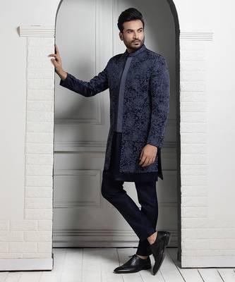 Majestic midnight hues bandhgala set 1