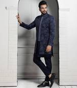 Majestic midnight hues bandhgala set