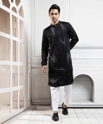 Majestic midnight hues bandhgala set 4