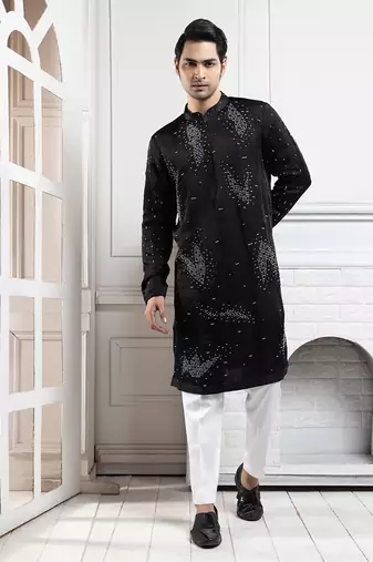Majestic midnight hues bandhgala set