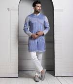 Azure bloom embroidered kurta set