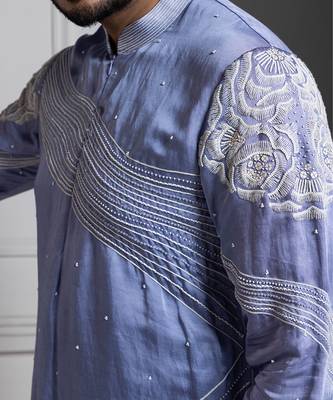 Azure bloom embroidered kurta set 2