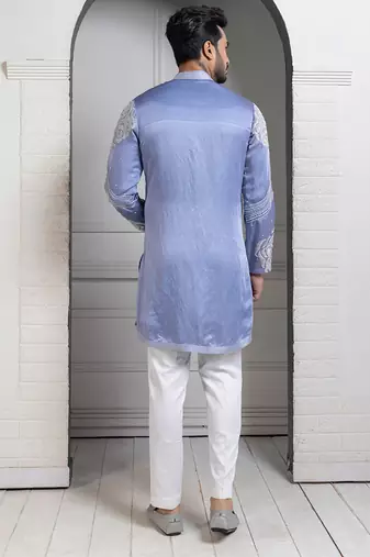 Azure bloom embroidered kurta set