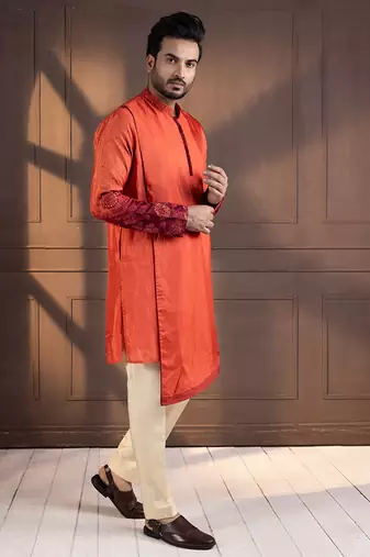 Sunset bloom embroidered kurta set