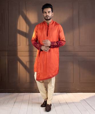 Sunset bloom embroidered nehru and kurta set 5