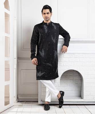 Onyx embroidered kurta set ensemble 3