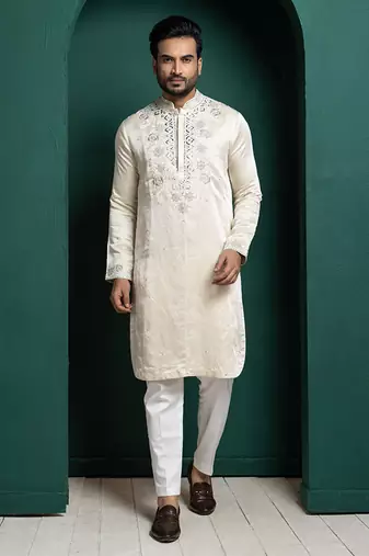 Ivory grace embroidered kurta set