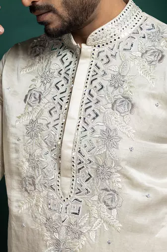 Ivory grace embroidered kurta set