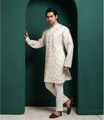 Ivory floral elegance kurta set