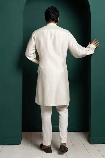 Ivory floral elegance kurta set