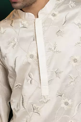 Ivory floral elegance kurta set