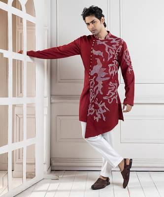 Scarlet vine embroidered kurta set 1