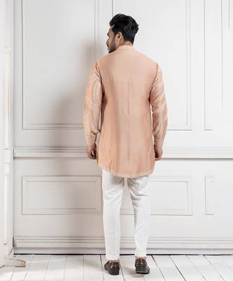 Golden palm silk kurta set 2