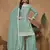 Turquoise chinon embroidered salwar kameez