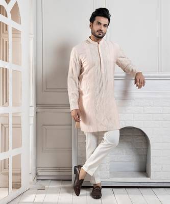 Heritage blush embroidered kurta set 1