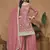 Peach chinon embroidered salwar kameez
