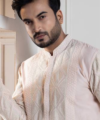 Heritage blush embroidered kurta set 3