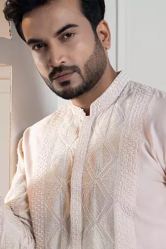 Heritage blush embroidered kurta set