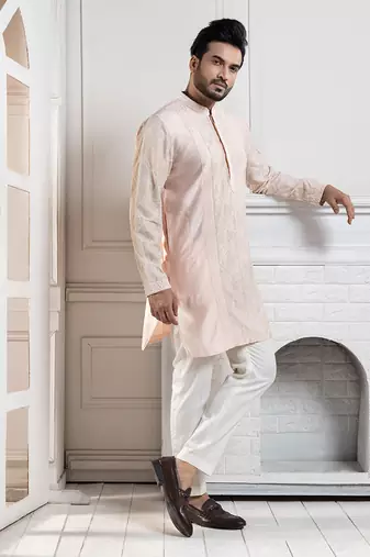 Heritage blush embroidered kurta set