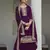 Georgette wine embroidered salwar kameez