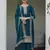 Georgette dark teal embroidered salwar kameez