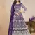 Purple net floor length salwar kameez