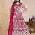 Rani pink net floor length salwar kameez