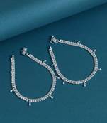 Silver color anklets