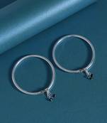 Silver color oxidised kada anklets