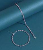 Pink color meena work anklets