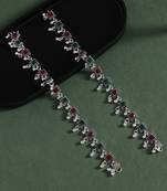 Maroon & green color oxidised anklets