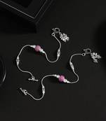 Rani color meena work anklets