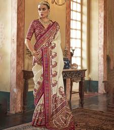poly viscose art silk paisley print banarasi saree