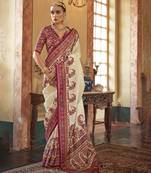 poly viscose art silk paisley print banarasi saree