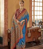 poly viscose art silk paisley print banarasi saree
